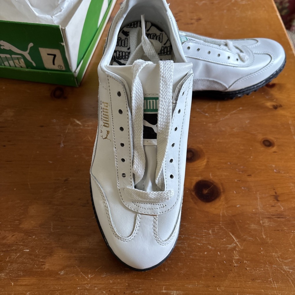 PUMA GAME CAT Turf Shoes Mens Sz 7 White Leather NEW NOS